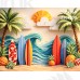Tło fotograficzne „Papercut plaża z deskami surfingowymi” | 4047